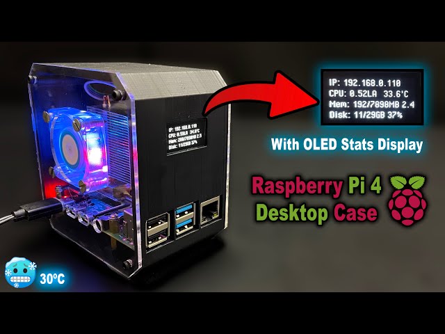 DIY Raspberry Pi Desktop Tower Case with OLED Stats Display | ICECUBE Tower Cooler