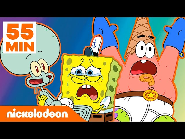 Bob Esponja | UMA HORA dos melhores momentos da Temporada 9, PARTE 1 | Nickelodeon em Português