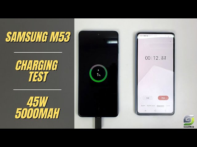 Samsung Galaxy M53 Battery Charging test 0% to 100% with 45W, 5000 mAh