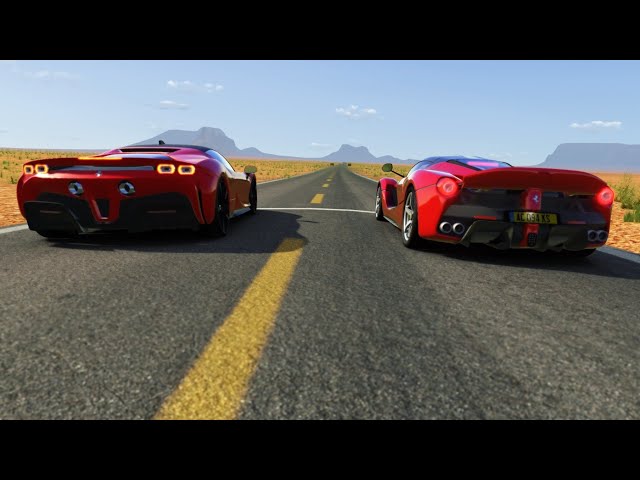 Ferrari SF90 Stradale vs Ferrari LaFerrari at Monument Valley