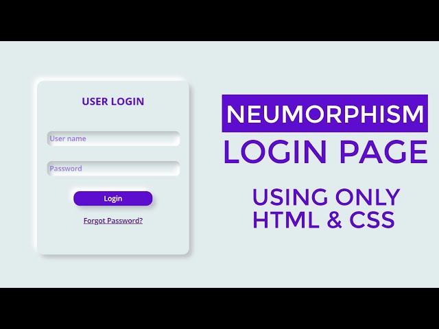 Neumorphism Login Form Design Using HTML & CSS | Responsive | Cascading Style