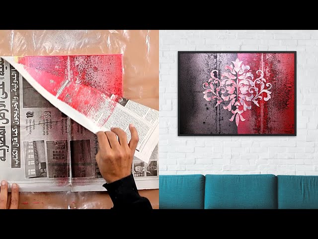 Newspaper Paper - Create your own abstract painting on canvas with simple steps 🤩
