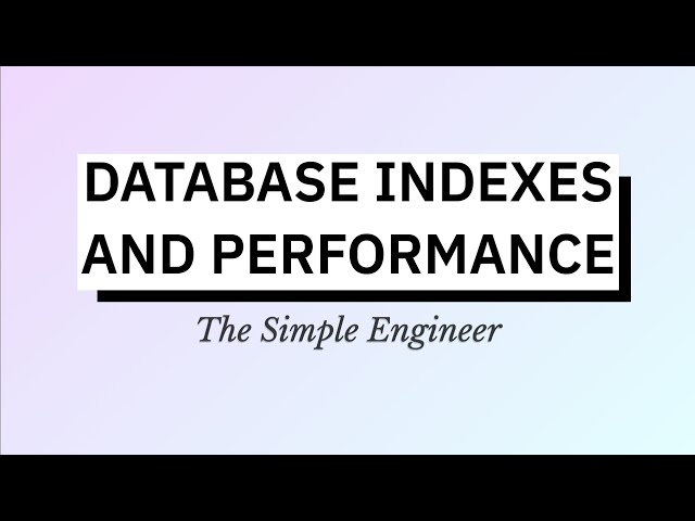 Database Indexes & Performance Simplified