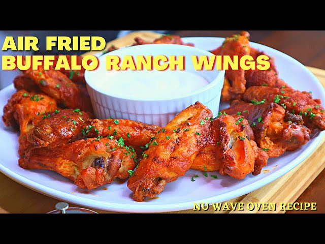 AIR FRYER CHICKEN WINGS | HOW TO MAKE AIR FRIED BUFFALO RANCH WINGS IN A NU WAVE OVEN VIDEO RECIPE