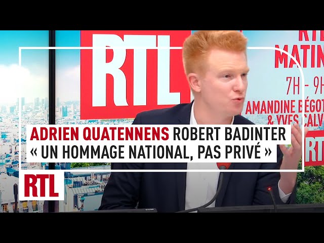 Mort de Robert Badinter : "Un hommage national, pas privé" estime Adrien Quatennens