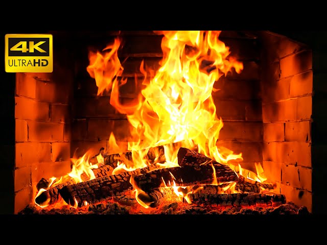 🔥 Cozy Fireplace 4K (12 HOURS): Burning Logs with Gentle Crackling Fire Sounds🔥 Fireplace 4K UHD