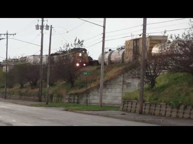 CSX Trains Meet On Elevated Tracks