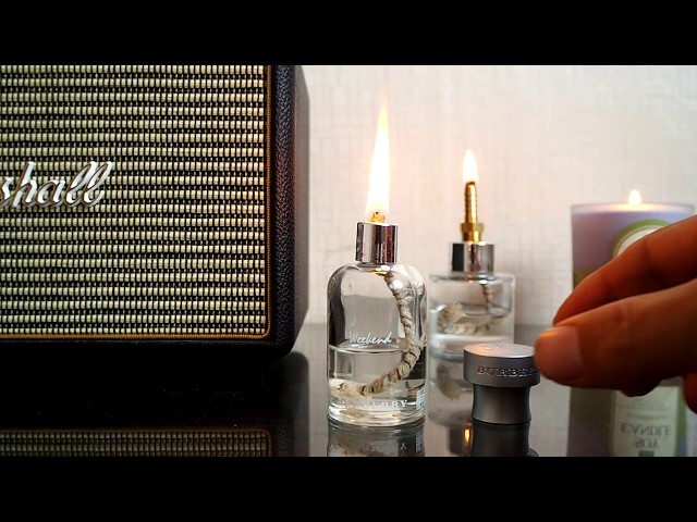 How to make an oil lamp with a Burberry perfume bottle