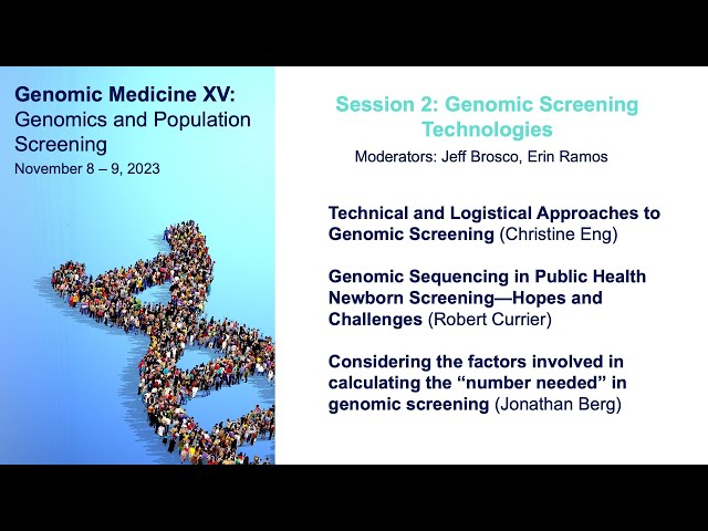 Genomic Medicine XV: Session 2 - Genomic screening technologies