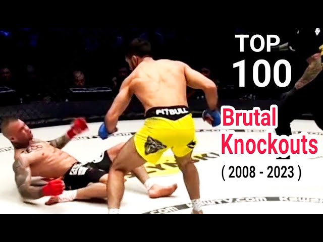 Top 100 Brutal Knockouts in MMA  2008 - 2023  ( Repost  )