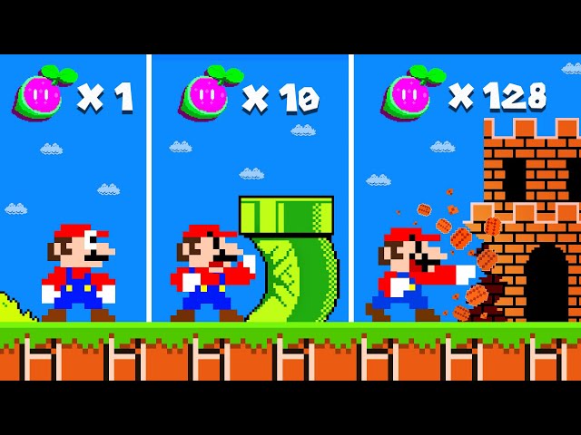 Super Mario Bros. but Every Seed makes Mario's Punch STRONGER! | Game Aniamtion