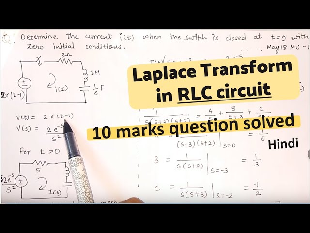 LAPLACE TRANSFORM OF RLC CIRCUIT | transient analysis using laplace transform