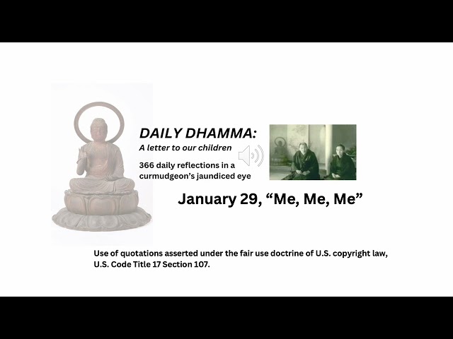 January 29, "Me, Me, Me" Daily Dhamma: A letter to our children