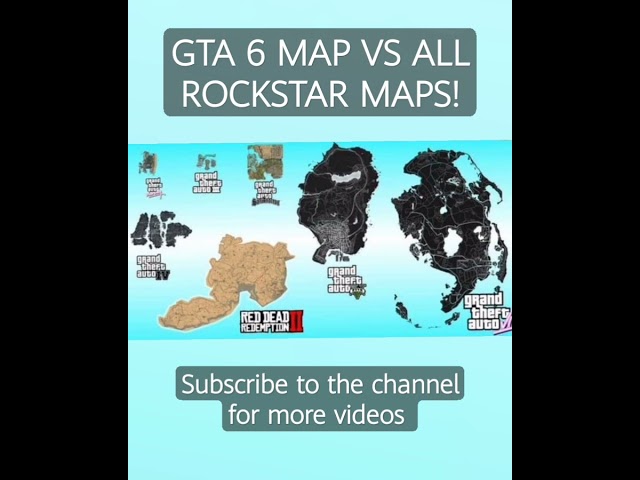 GTA 6 MAP VS ALL ROCKSTAR MAPS! HOW BIG THE GAME WILL BE?[MAP COMPARISON] #shorts #gta6