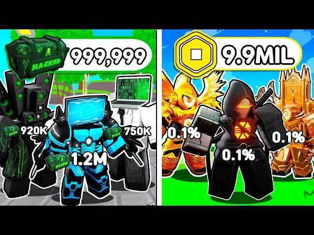 Max ROBUX vs Max CRATES in Toilet Tower Defense!