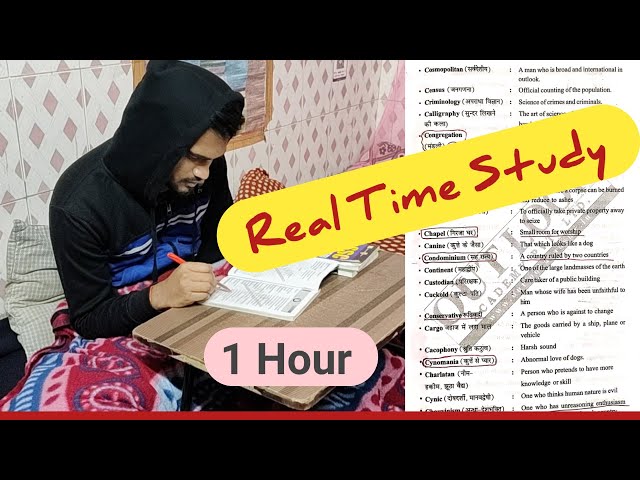 Study with me ||{ real time study with me live } || with  relaxing rainfall sound ||