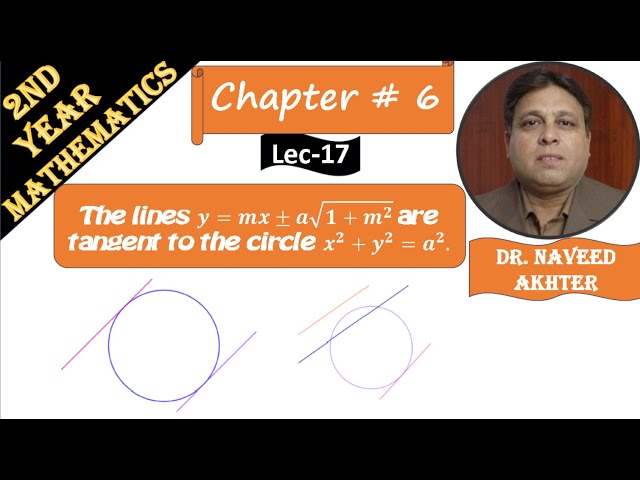 Lec-17 Equation of tangent to circle having slope m. Math 12 Unit 6. Theorm on page 258. (Urdu)