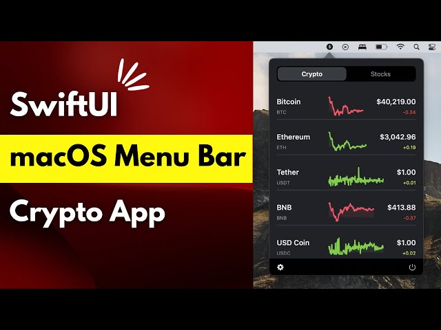 SwiftUI Menu Bar App for macOS - Crypto App - Mac Catalyst Apps - Xcode 13 - SwiftUI Tutorials
