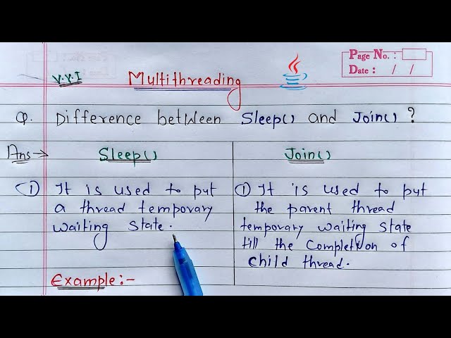 Difference between sleep() and join() in Java Multithreading | Learn Coding