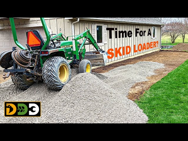 CHALLENGING Project: Building a Gravel Driveway Parking Lot Area w/ Compact Tractor John Deere 755