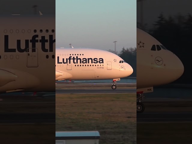 Lufthansa Airbus A380 D-AIMK via Sierra zum RWY18 Intersection Takeoff