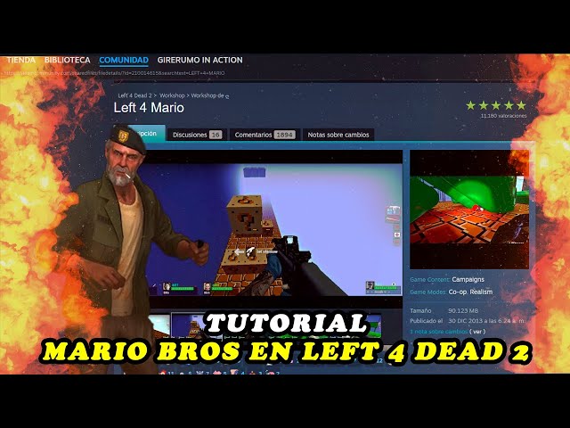 HOW TO PLAY MARIO BROS in LEFT 4 DEAD 2 (STEAM) - TUTORIAL *Quick and Easy*