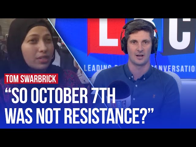 "Are you proud of Hamas?!" Tom Swarbrick vs Palestinian student | LBC debate