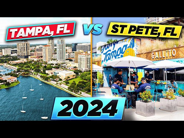 [2024] TAMPA vs ST. PETERSBURG Florida | Homes, Downtowns/Districts, Waterfront, Vibe, Pros, Cons!!)