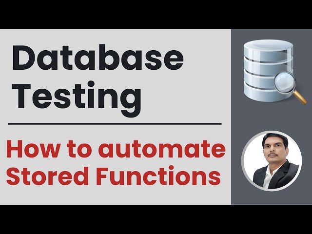 Part 10 : Database Testing | Stored Functions Testing | How To Automate SQL Stored Functions