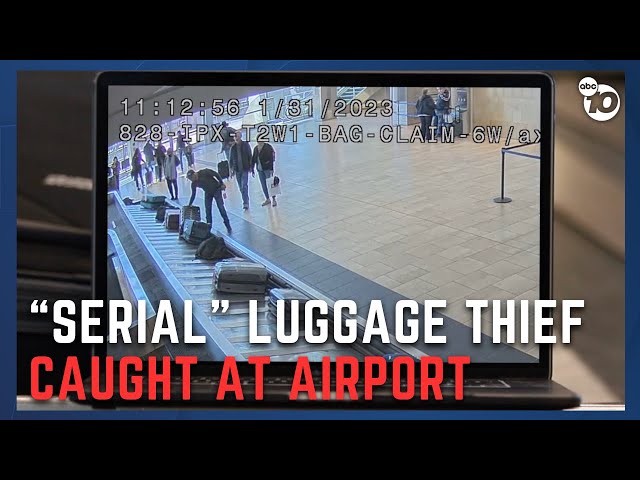 'Serial' luggage thief caught on camera stealing bags from San Diego's airport