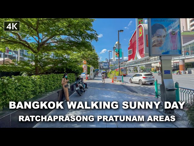 【4K】Walking Sunny Day downtown bangkok  Ratchaprasong Pratunam Areas - May 2021