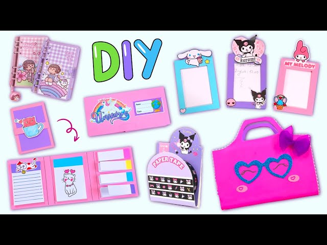 STATIONERY DIY IDEAS - Sanrio Notepad - Unicorn Pencil Case - Sticky Notes and more...