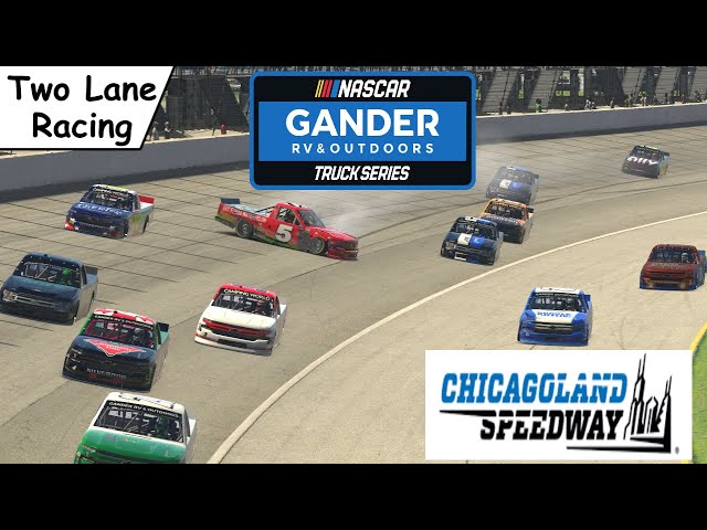 iRacing - Chicagoland Speedway - Nascar Truck Series - Two Lane Racing!