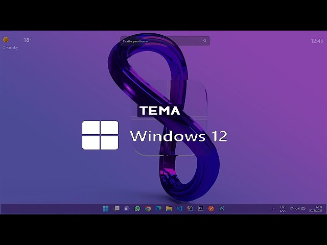 Tema de Windows 12 para Windows 10 y 11 | Barra de tareas flotante, widgets y fondo animado