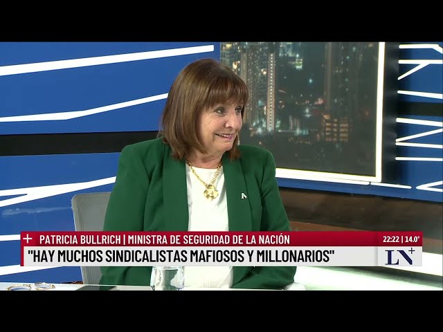 Patricia Bullrich, ministra de seguridad de la Nación: "Recibimos 3856 denuncias de aprietes"
