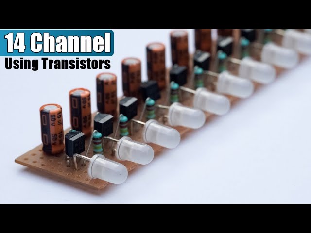 BC547, BC557 TRANSISTOR 14 LED CHASER CIRCUIT | WITH CIRCUIT DIAGRAM