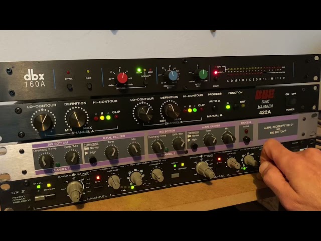 3 Exciters in Action. BBE Sonic Maximizer 422A * APHEX 104 * SPL SX2
