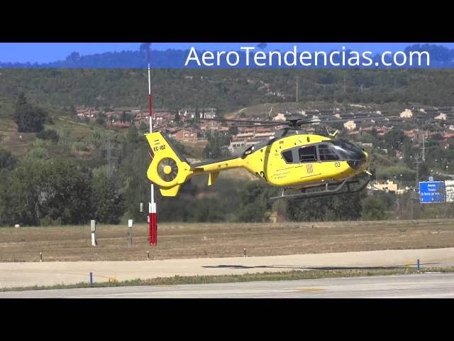 Aterrizaje en el Aeropuerto de Sabadell helicóptero EC-135-P2 (EC-IQZ)