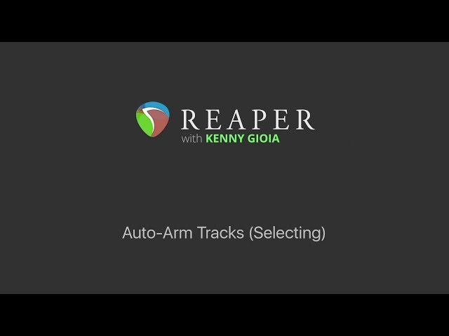 Auto Arming Tracks (Selection) in REAPER