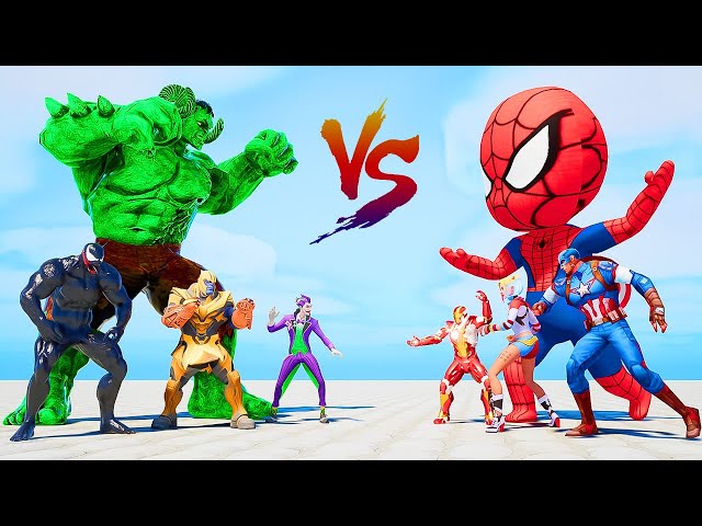 Superheroes Spiderman FAMILY HULK VS FAMILY SHARK SPIDERMAN V2 Rescue Hulk, Spider-man
