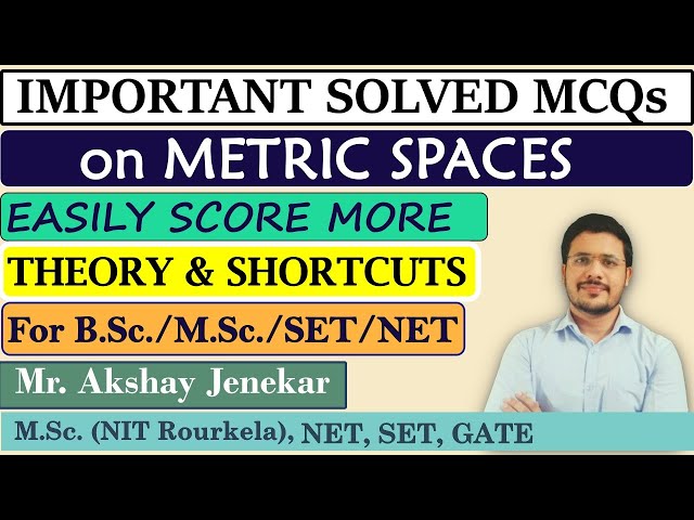 Solved MCQ on Metric Space | Open & Closed Set | Mathematical Analysis | BSc Math | Real Analysis