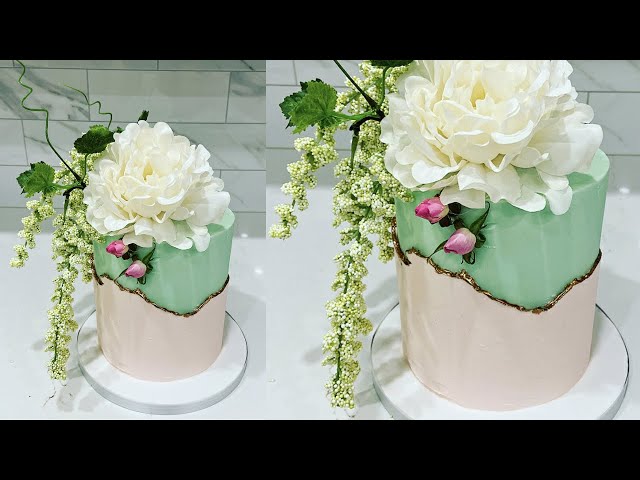 Cake decorating tutorials | BUTTERCREAM FAULT LINE CAKE | Sugarella Sweets