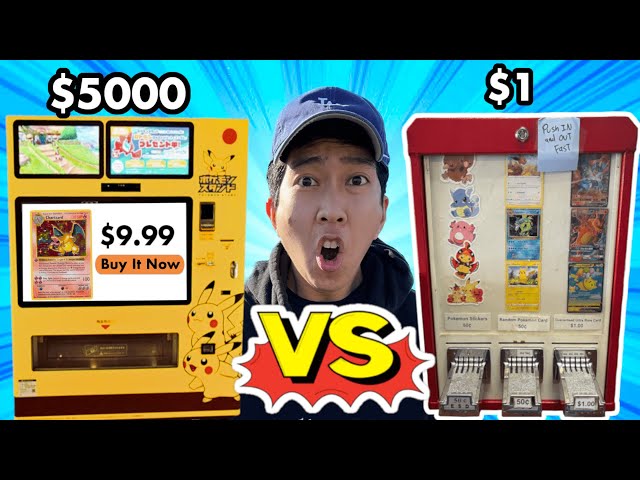 $5000 Pokemon Vending Machine VS $1 Pokemon Vending Machine