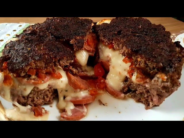 The tastiest stuffed hamburger you've ever seen! Oven or Airfryer