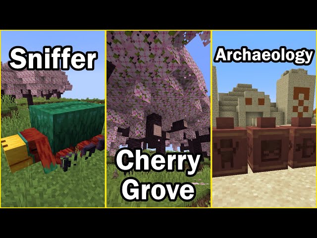 Sniffer, Cherry Grove Biome, and Archaeology! Minecraft 1.20 Snapshot 23w07a