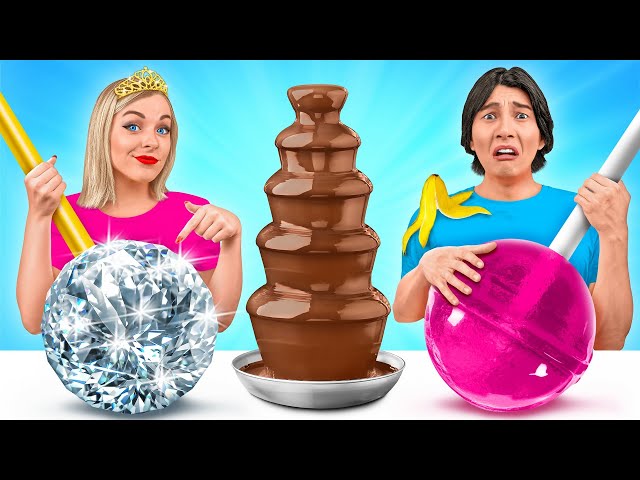Rich Girl vs Broke Boy Chocolate Fondue Challenge by Multi Do Fun Challenge