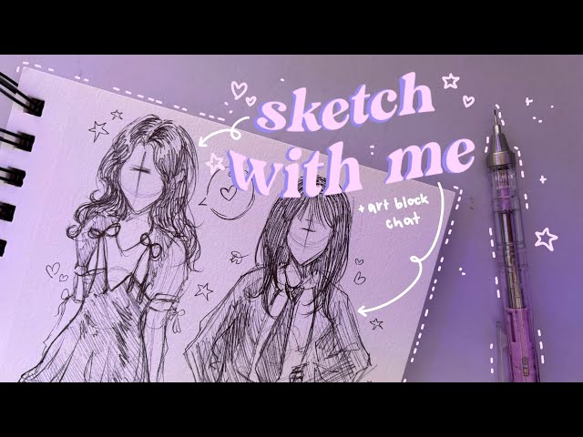 sketch & chat with me | pinterest outfit studies 🎀