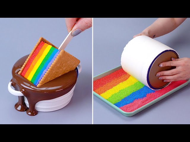 Amazing Rainbow Cake Decorating 🌈 So Yummy Chocolate Cake Decoration For Beginner