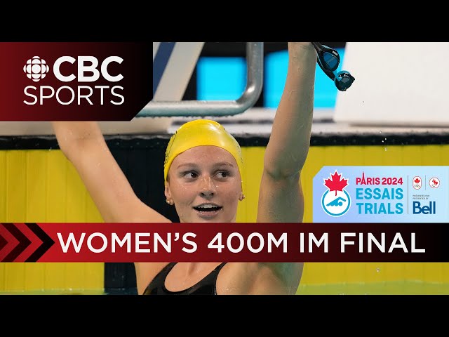 Summer McIntosh breaks own world record in 400m IM at Canadian swim trials | CBC Sports