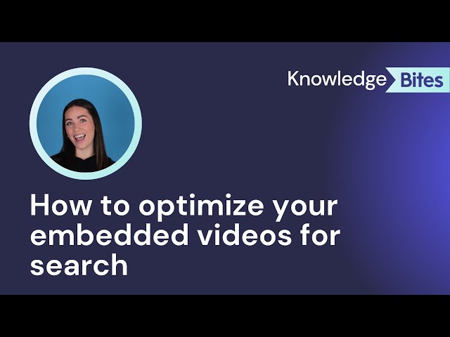 How to optimize embedded videos for search